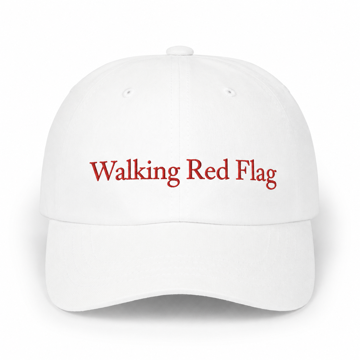 Walking Red Flag White Dad Cap