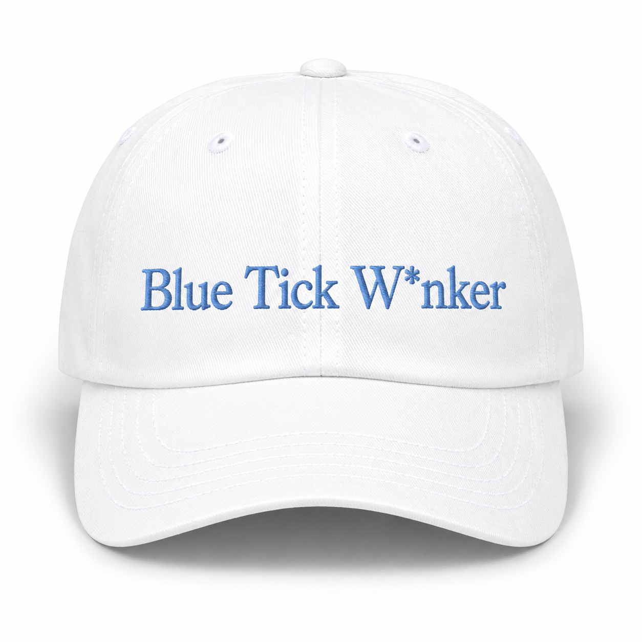Blue Tick W*nker White Dad Cap