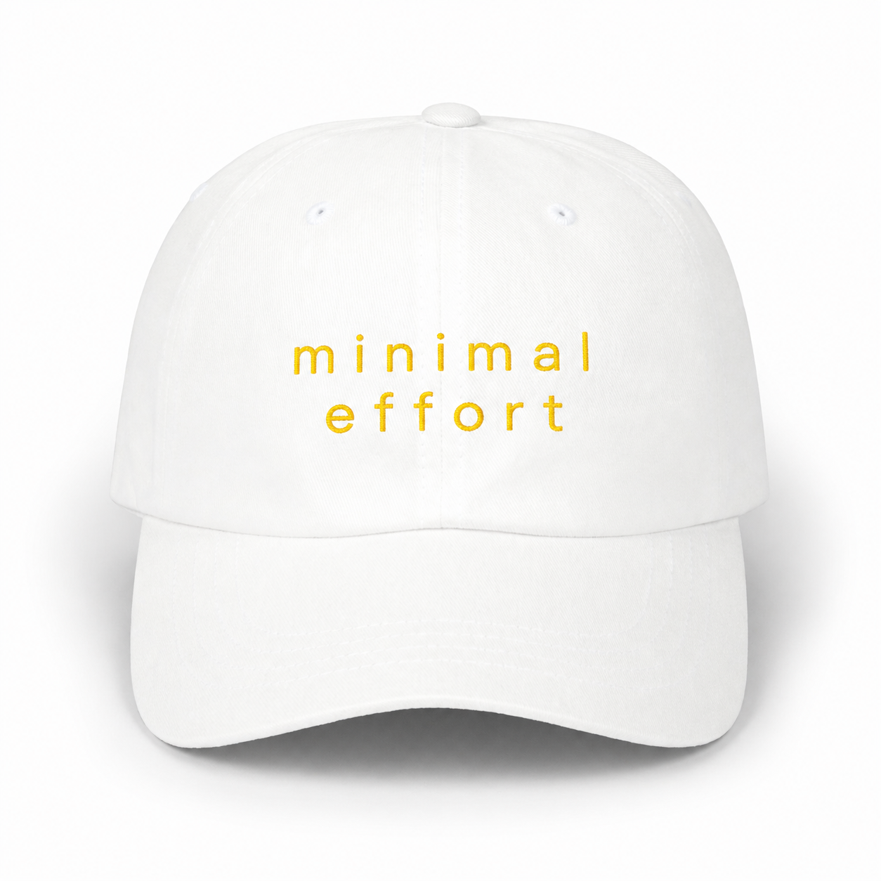 Minimal Effort White Classic Dad Cap