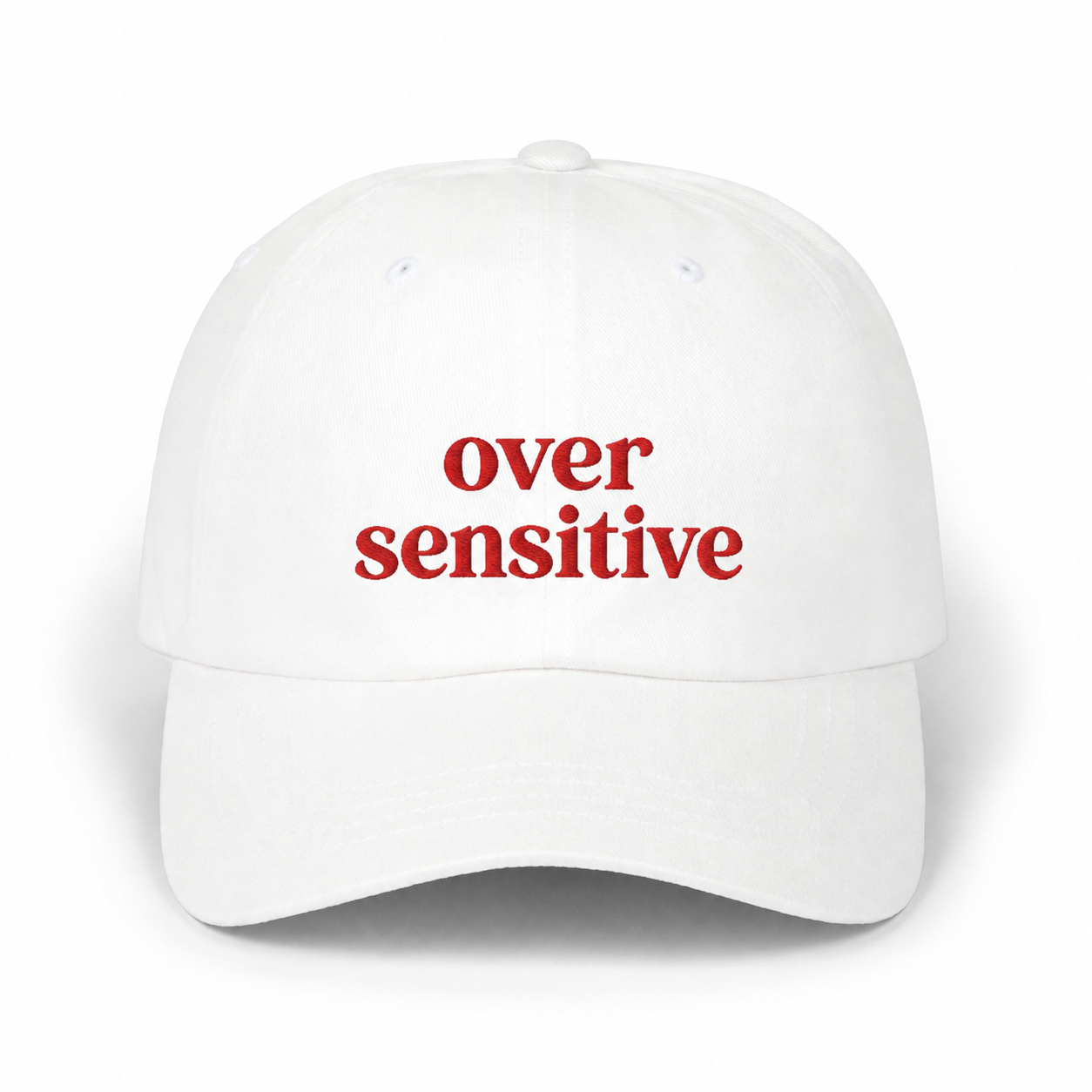 Over Sensitive White Dad Cap