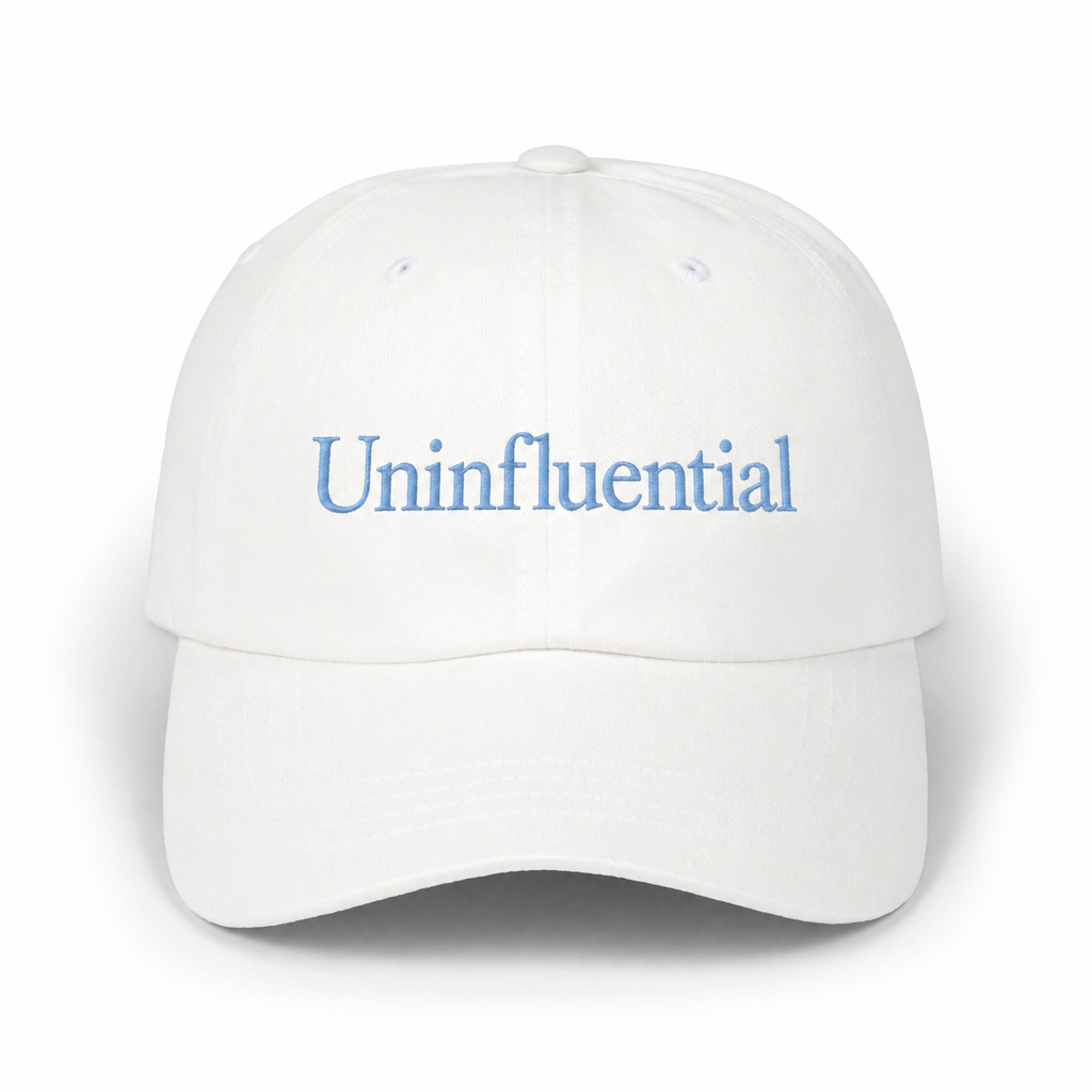 Uninfluential White Classic Dad Cap
