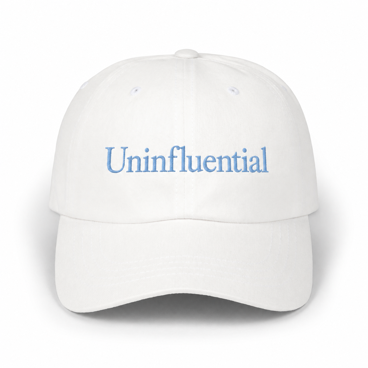 Uninfluential White Classic Dad Cap
