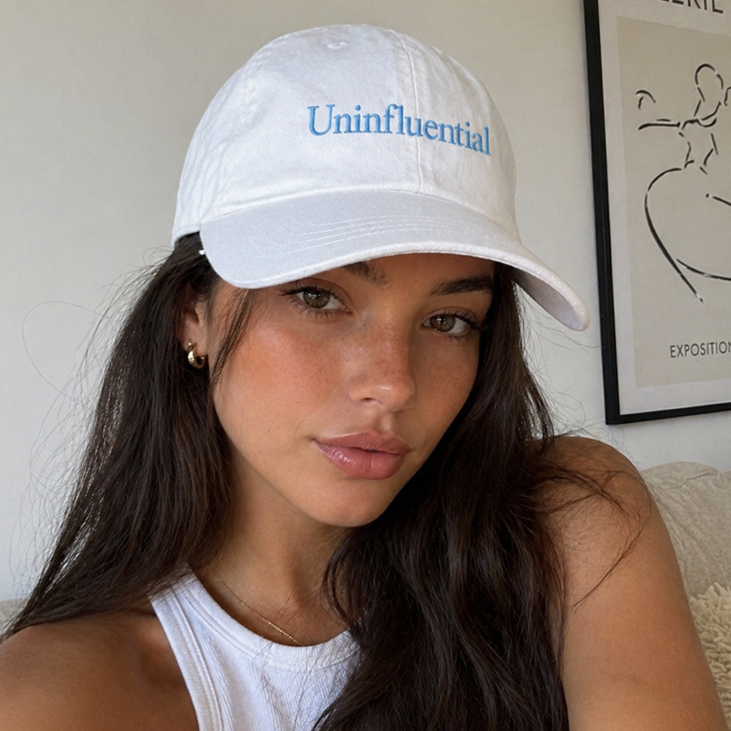 Uninfluential White Classic Dad Cap