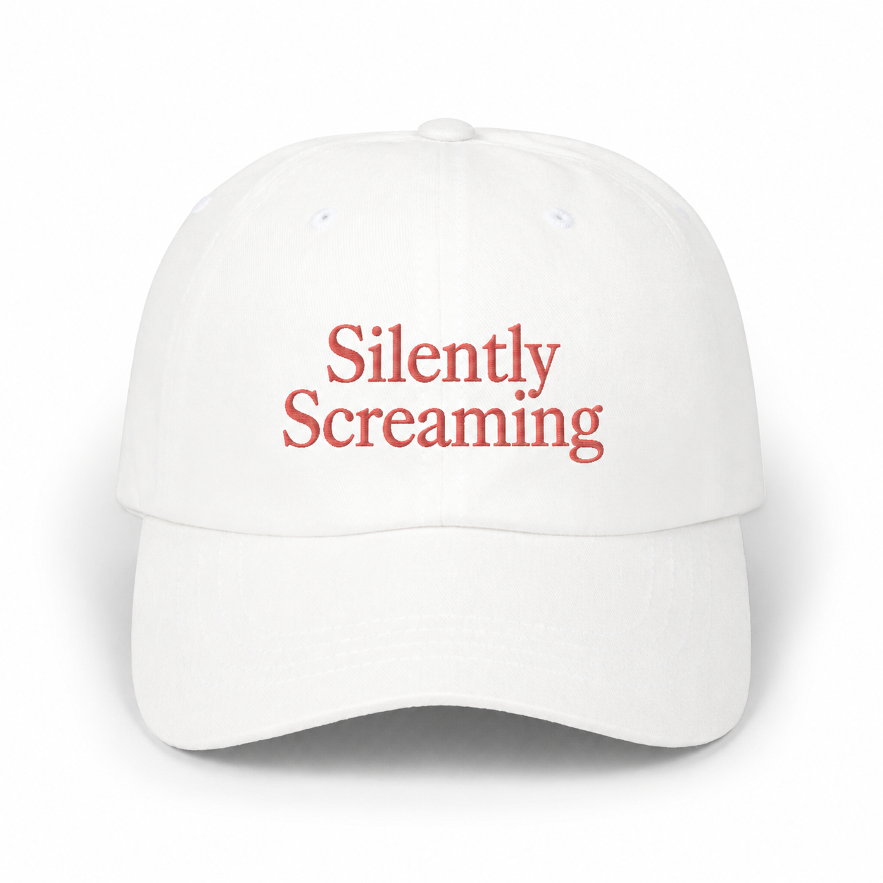 Silently Screaming White Classic Dad Cap