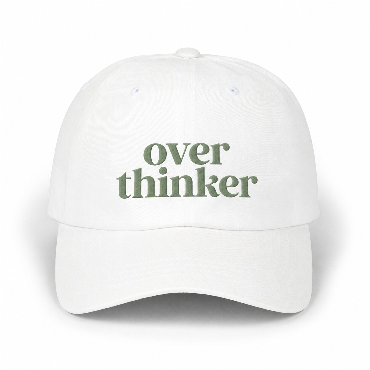 Over Thinker White Dad Cap