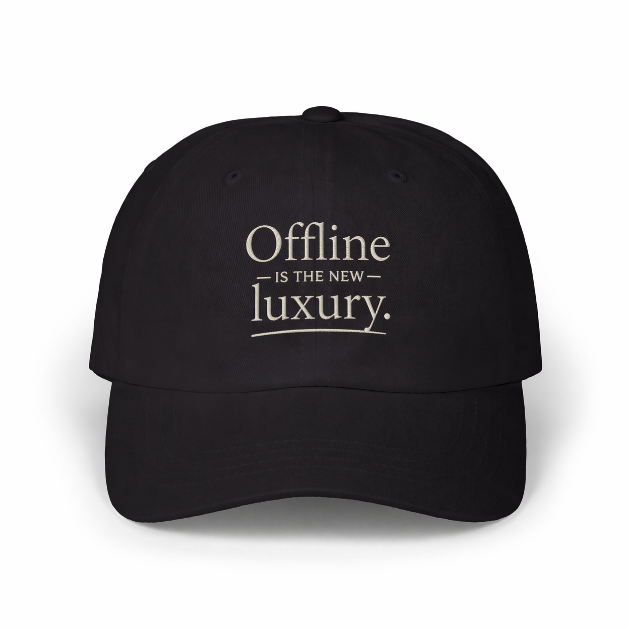 Offline Is The New Luxury Black Classic Dad Cap