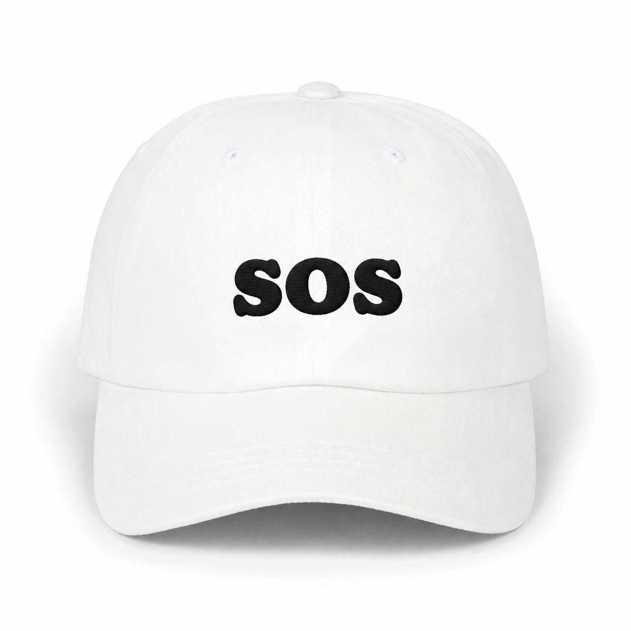 SOS White Classic Dad Cap